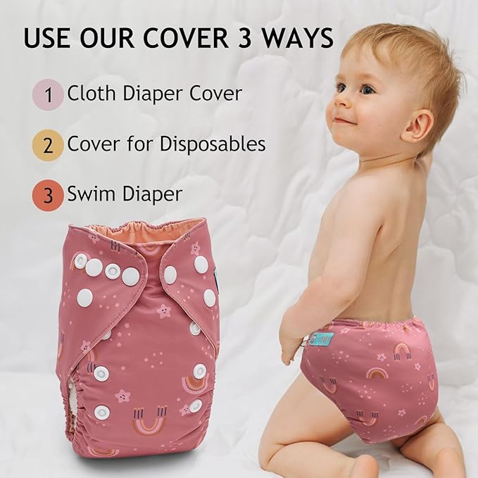 ALVABABY Baby Cloth Diaper Cover, Swim Diaper,Nappy Shell Baby Girls and Boys