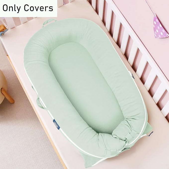 Organic Replacement Cover | Premium Quality Spare Cover 100% Organic Cotton | Hypoallergenic | Fits Dockatot Deluxe + Docks (Pistacho Green)