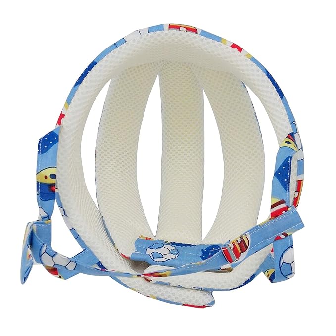 Baby Helmet Toddler Children Headguard Infant Head Cushion Protective Harnesses Cap Soft Adjustable Kid Hat Head Protector (Football Blue)