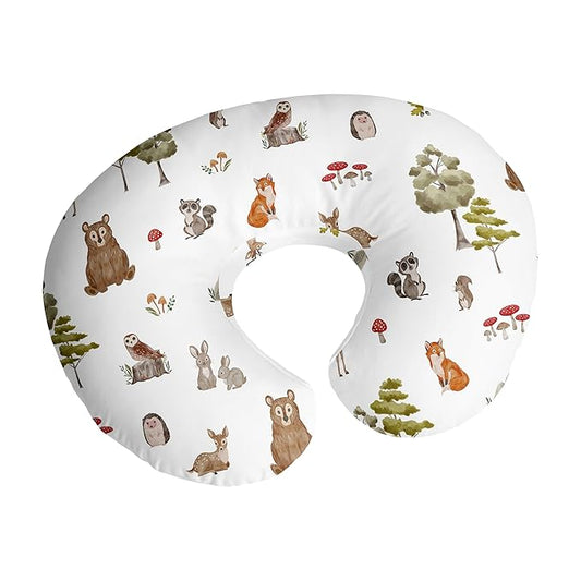 Sweet Jojo Designs Woodland Forest Animals Boy Girl Unisex/Gender Neutral Nursing Pillow Cover Baby Breastfeeding Slipcover Infant Newborn Nursery Bottle Breast Feeding Pillowcase Pillow NOT Included