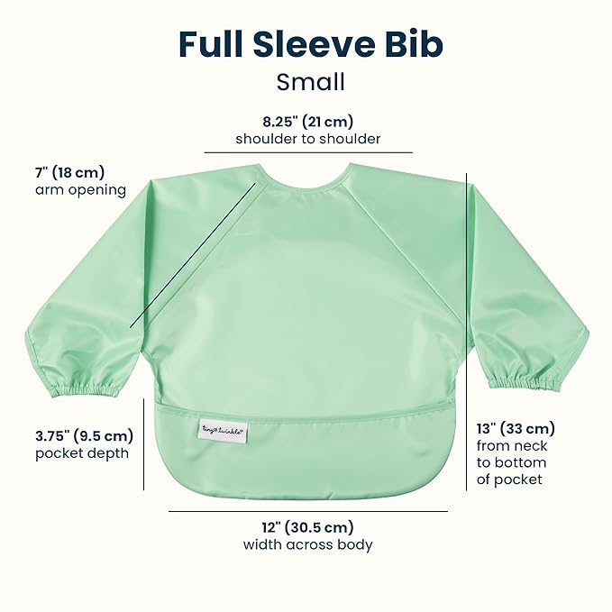 Tiny Twinkle Long Sleeve Bib for Babies & Toddlers | 2-Pack Waterproof Smock Bib for Eating | Machine Washable & Mess-Proof Feeding Essentials | Newborn Shower Gift (Mermaid,6–24M)