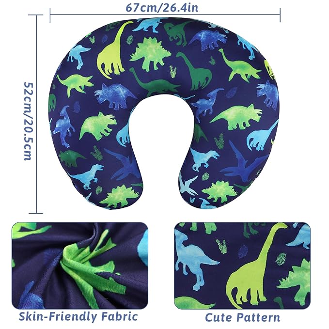 Nursing Cover 1 Pack, Stretchy Removable Breastfeeding Pillow Cover, Ultra Soft Snug Fits On Newborn Feeding Pillow Case for Baby Girls/Boys, Dinosaur