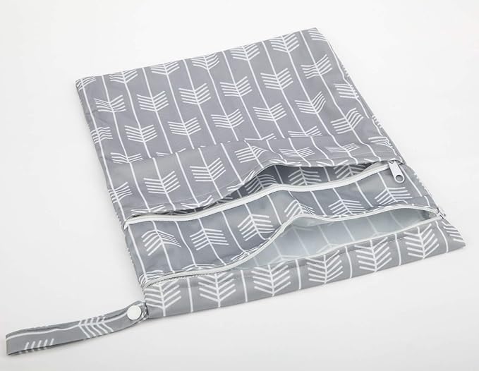 2 Wet Bags Reusable Diaper Nappy (Grey Arrow and Chevron)