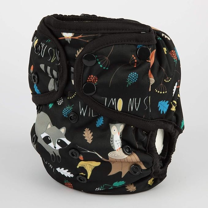 Baby Diaper Cover Nappy One Size 8lbs to 36lbs (Racoon Owl)