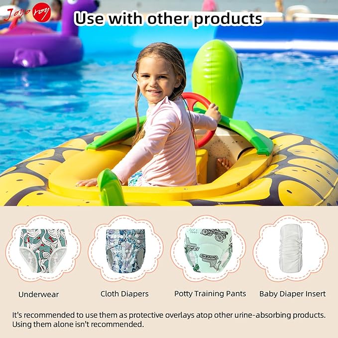 Joyo roy 4Pcs Plastic Diaper Covers for Girls Plastic Underwear for Potty Training Rubber Pants for Toddlers Swim Diaper Covers for Toddlers Clothing Cover 5T Rubber Underwear for Potty Training