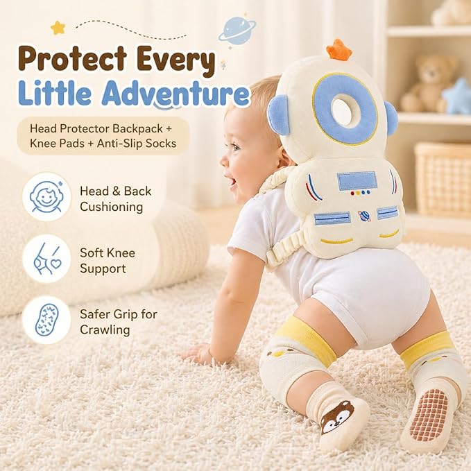 Baby Walker Head Protector BackpackToddler Adjustable Baby Head Protection Backpack (Style H)