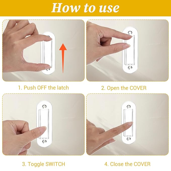 3Pcs Wall Switch Guard, Childproof Light Switch Cover Guard Plate Covers Protects Your Lights Switchs Protection Lock Toggle Switchs Prevent Accidental Device Turn On or Off