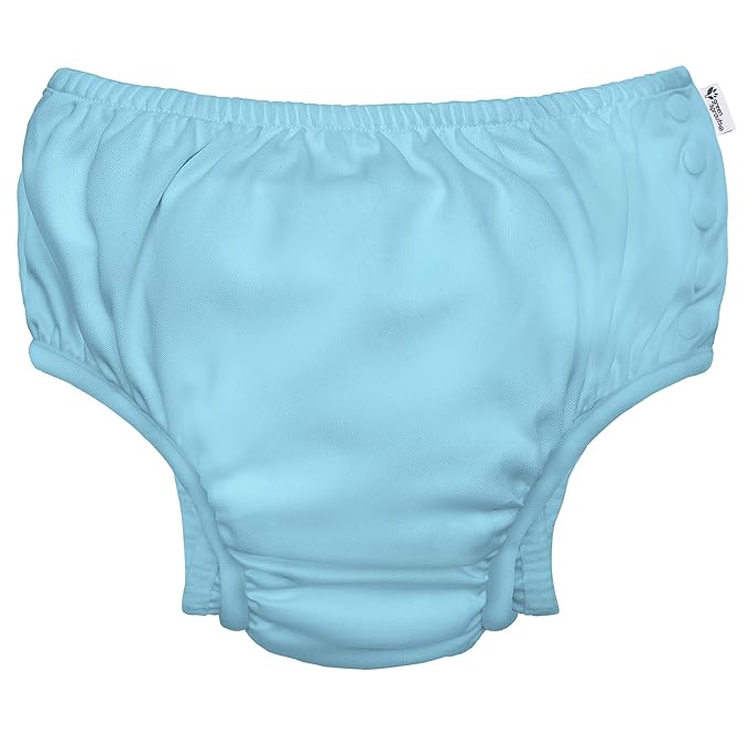 green sprouts Reusable Snap Swim Diaper, Aqua, 12-18 Months
