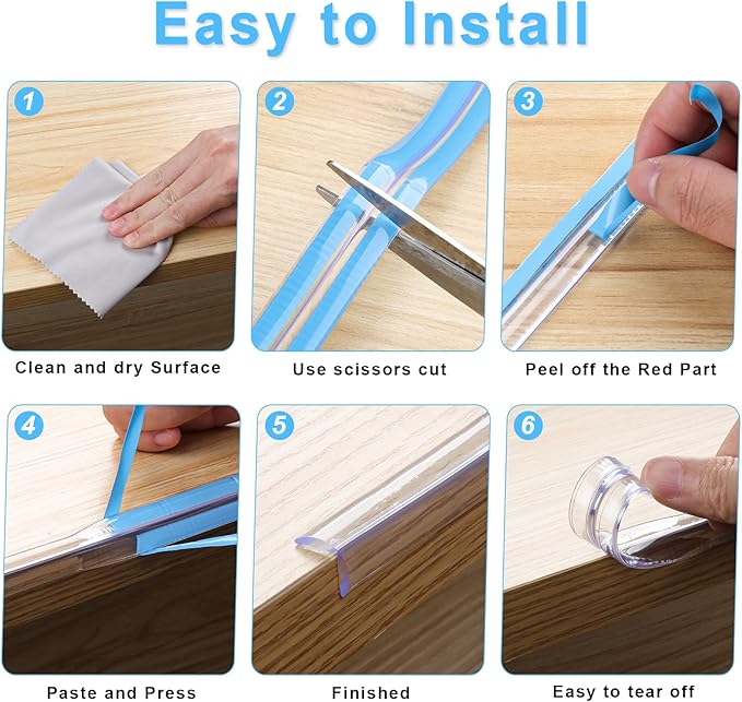 Corner Protector Baby Proofing,6.6(2M) Clear Corner Protectors,Furniture Corner Guard & Edge Safety Bumpers, Soft Edge Protector with Upgraded Pre-Taped Strong Adhesive for Furniture&Sharp Corners