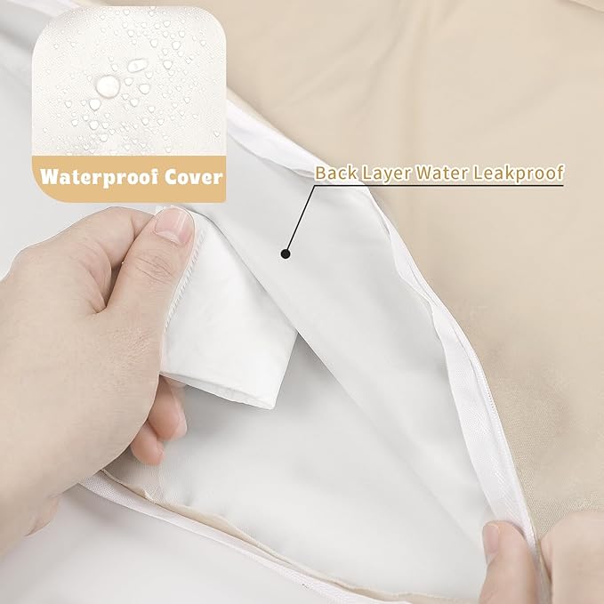 Hooyax Waterproof Nursing Pillow Cover, Stretchy Nursing Covers for New-Designed Breastfeeding Pillows, Adorable Infant Feeding Pillow Slipcover for Baby Boy and Girls (Khaki)