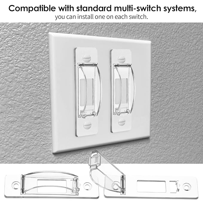 Light Switch Cover Guard (2-Pack) - Child Safe Wall Switch Protector Prevents Accidental On/Off - Easy Install No Tools Needed for Toggle Switches, Toddler & Pet Proof