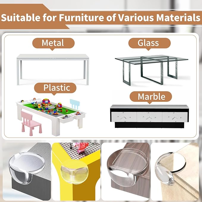 Silicone Corner Protector, Table Protectors for Baby, Clear Furniture Corner Guards & Edge Safety Bumpers Cushion to Cover Sharp Furniture & Table Edges (24 Count (Pack of 1))