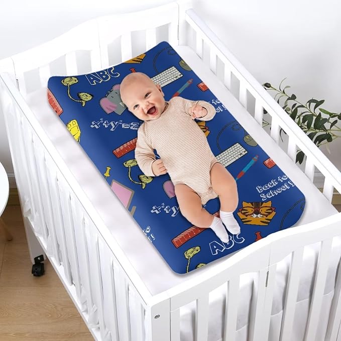 Ruler Elephant Changing Pad Covers Comfortabel Fabric Baby Diaper Change Table Covers Stretchy Change Sheet Suit for Most Rectangular Change Pads