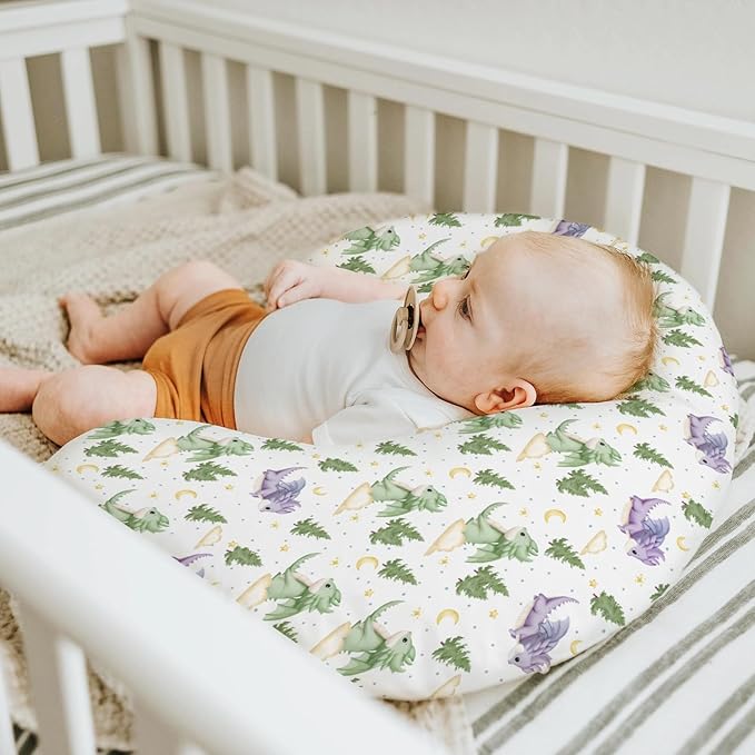 Fantasy Dragons Baby Nursing Pillow Covers for Boy Girl Fairytale Dragon Stars Trees Moon Clouds Nursery Pillowcase for Breastfeeding Pillows Cute Animal Soft Stretchy Slipcovers for Newborn Infant