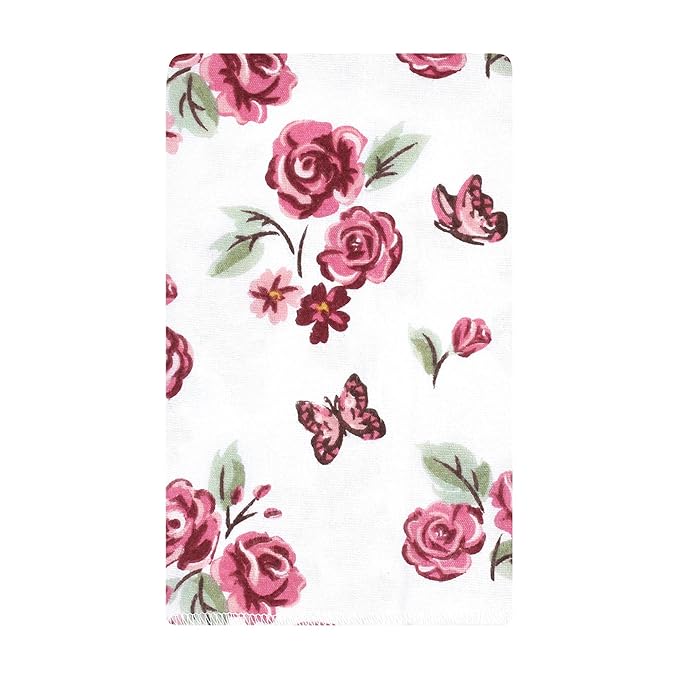 Hudson Baby Unisex Baby Flannel Burp Cloth 10pk, Sweet Roses, One Size