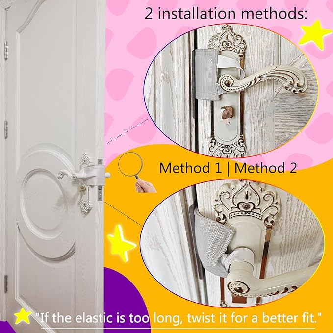 Door Silencer & Baby Proof Latch Cover - Quiet Close Cushion Pads That Prevent Slamming & Accidental Locking, Noise-Reducing Soft Close for Toddler Safety (3-Pack, Light Gray)