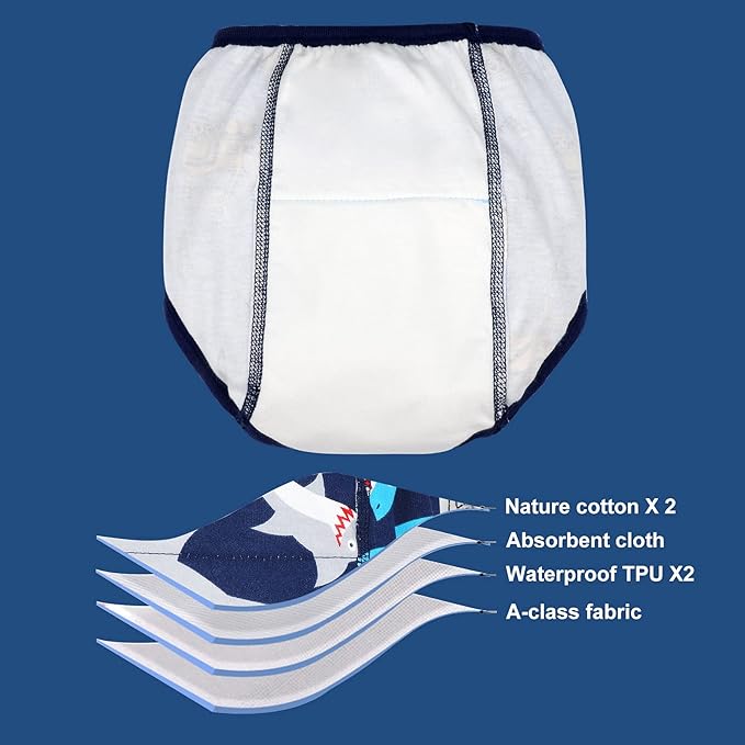 MooMoo Baby Training Underwear for Boys and Girls Absorbent Toddler Training Pants for Girs 2T-7T