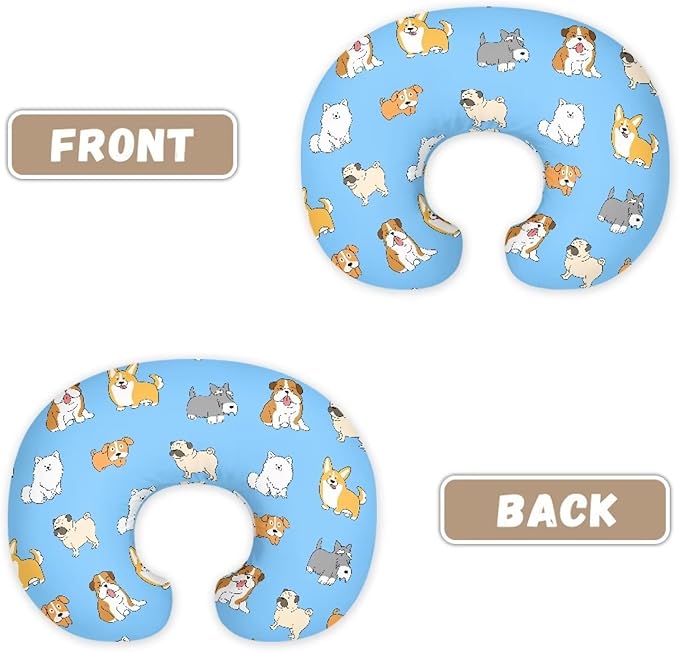Puppy 2 Nursing Pillow Cases for Newborn Support for Breastfeeding, Bottle Feeding & Bonding Feeding Pillow Cover Stretchy Comfortable Pillow Slipcover Cover Only