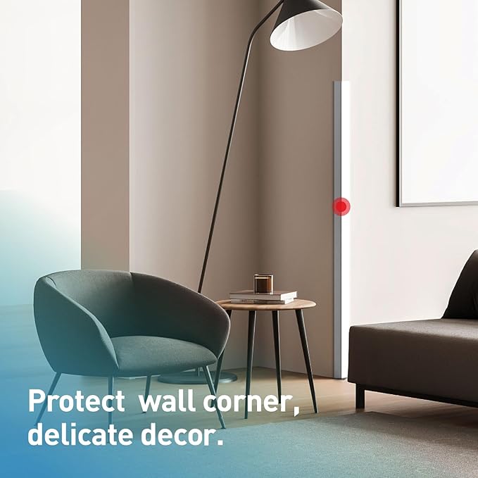 Wall Corner Protector,2PCS 35''x1.58'' Self Adhesive Corner Guard for Wall, Heavy Duty White Corner Protector Guard for Cabinet Doors, Edge Protector