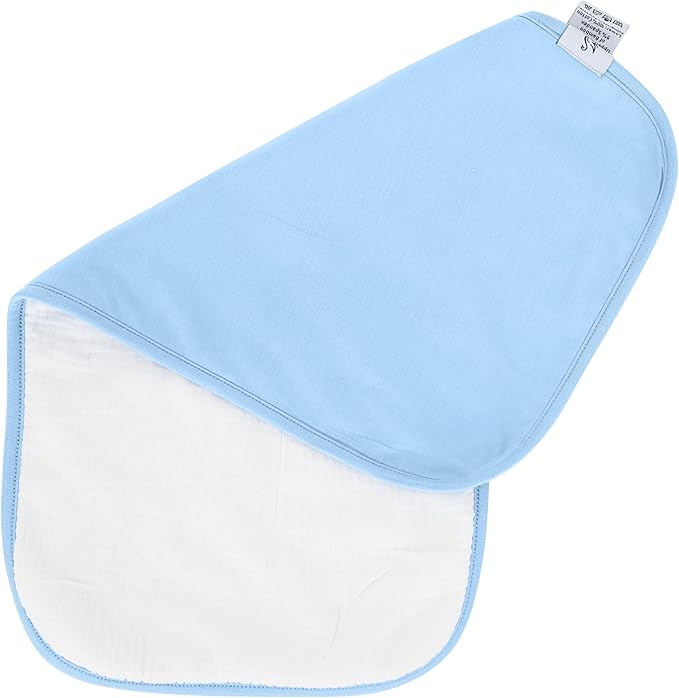 Premium Baby Burp Cloths, Extra Soft Spit Up Rags with 3 Absorbent Layers, 21" x 10" Size, Blue Bell