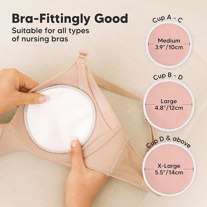 KeaBabies Reusable Nursing Pads for Breastfeeding, 14-Pack and 3 in 1 Postpartum Belly Support Recovery Wrap - 4-Layers Organic Nursing Pads - Postpartum Belly Band