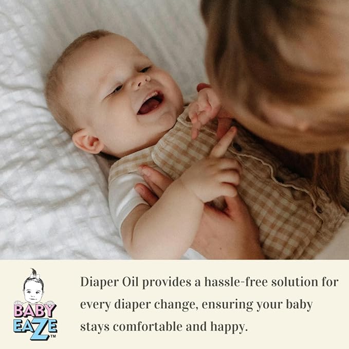 Organic Baby Diaper Oil - Gentle, Mess-Free Alternative to Rash Creams & Sprays, Hands-Free Use, Unscented
