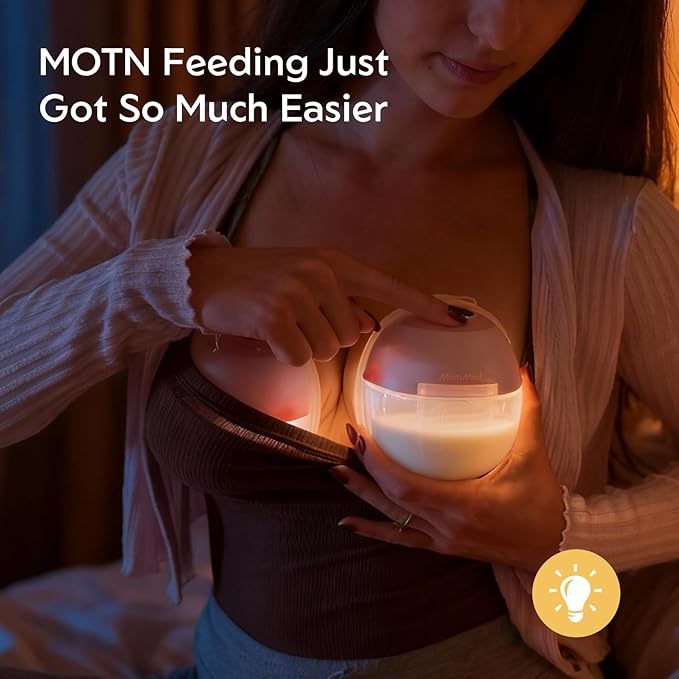 MomMed S33 Wearable Breast Pump with Case, Ultra-Quiet in-Bra Pump for Work & Night, One-Tap Pause, Night Light, Leakproof, 4 Modes 9 Levels, 17/19/21mm Inserts (Pink, Double Pro (with Case))