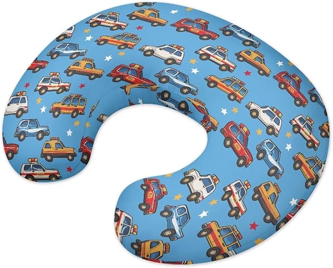 ZOUTAIRONG Cars Nursing Pillow Cover for Baby Girl Soft Comfy Breastfeeding Pillow Slipcover Baby Girl Newborn U-Shaped Breastfeeding Pillow Covers Fits for Infant Support