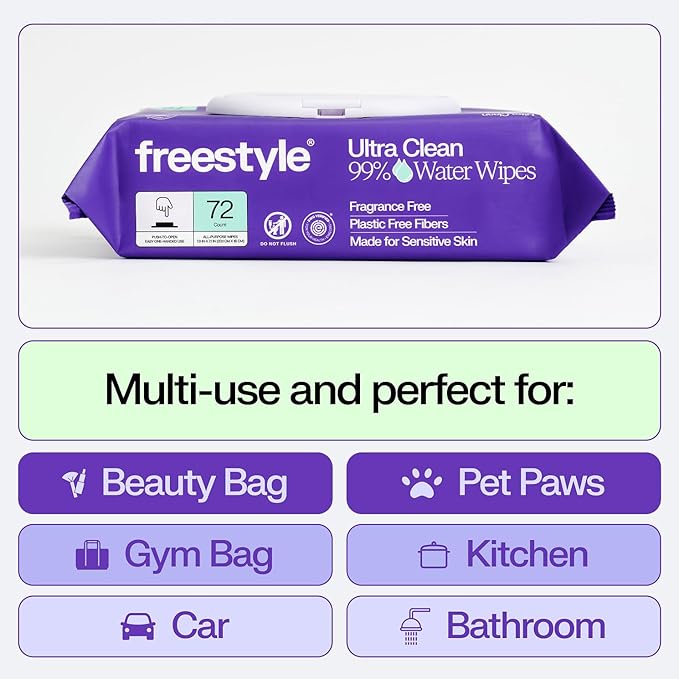 Freestyle Soft Jumbo Baby Wipes, Hypoallergenic and Unscented, Water-Based Wet Wipes for Babies, Finely Suited for Sensitive Skin, Thick & Oversized, Pack of 6, 72 Wipes Per Pack