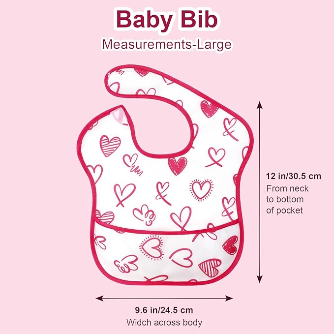 Accmor Baby Bibs for Eating, Waterproof Mess Proof Baby Toddler Bibs, Apron Smock Feeding Bibs for Girls Boys