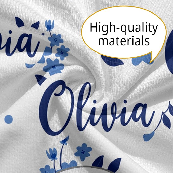 Customizable Flowers Baby Nursing Pillow Cover - Add Your Baby's Name, Ultra-Soft Stretch Fabric, Fits Standard Nursing Pillows, Ideal for Baby Showers Style 24