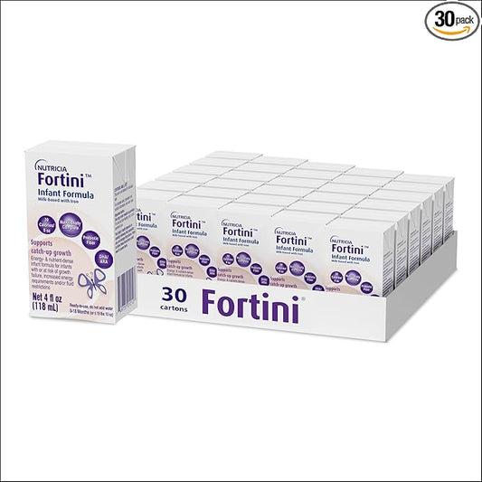 Nutricia Fortini Infant Formula - Milk-Based Baby Formula for Energy & Growth Support - Ready-to-Feed & Nutrient-Dense Baby Formula with Iron for Energy - 4 fl oz carton (30 Pack)
