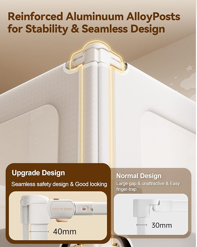 2 Piece Full Size Bed Rails for Toddlers, No-drill Needed Baby Bed Rail Guard with Height Adjustable, Thickened & Reinforced Child Safety Side Railing Guards/Bedrail for Kids,White/Grey, 54x74.8Inches