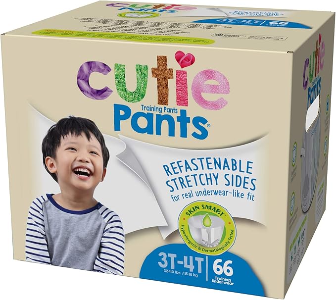 Cuties Cutie Pants Training Pants for Boys, Size 3t/4t, 66 Count