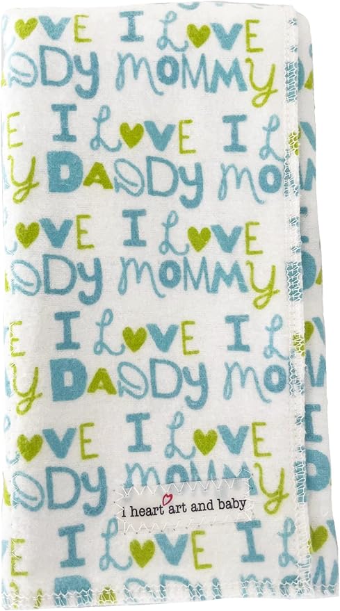 Infant Burping Cloth, Burp Cloths for Baby Boy or Girl, Soft and Absorbent - Cotton Reusable Spit Up Rags, XLarge, 1 Count (Love)