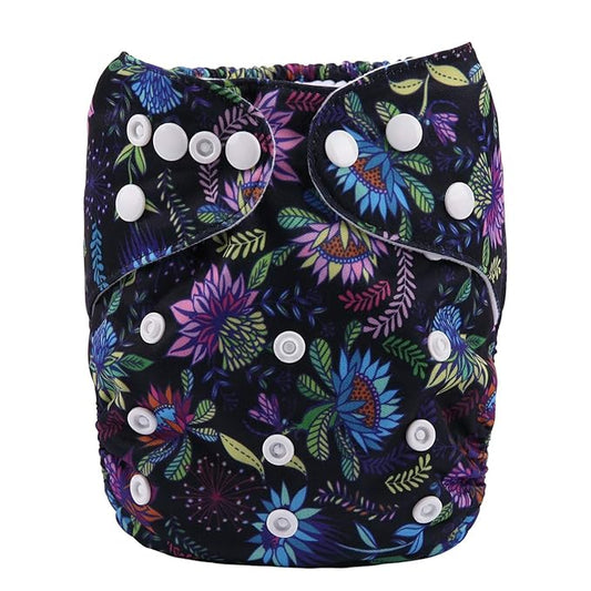 Baby Pocket Diaper Nappy Reusable Washable for Girls (Retro Floral)