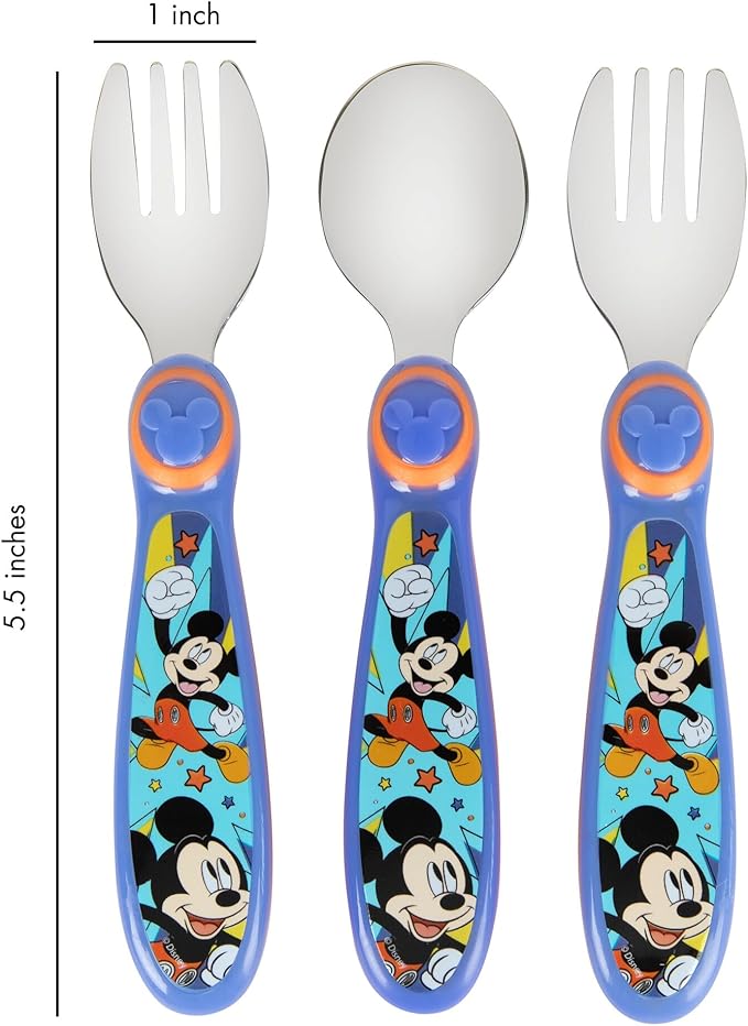 The First Years Mickey Mouse Flatware for Kids 3-Pack, Multicolor