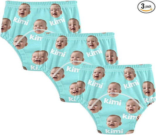 Joko Ivery 1 Light Blue Teal Custom Potty Training Pants Unisex Traning Potty Panty for Toddlers Girls Boys 3T 3Pcs
