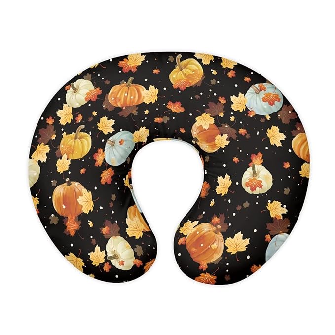 Pumpkin Nursing Pillow Cover for Baby Boys Girls, Fall Decor Breastfeeding Pillow Slipcover Cushion Cover, Soft Breast Feeding Pillows