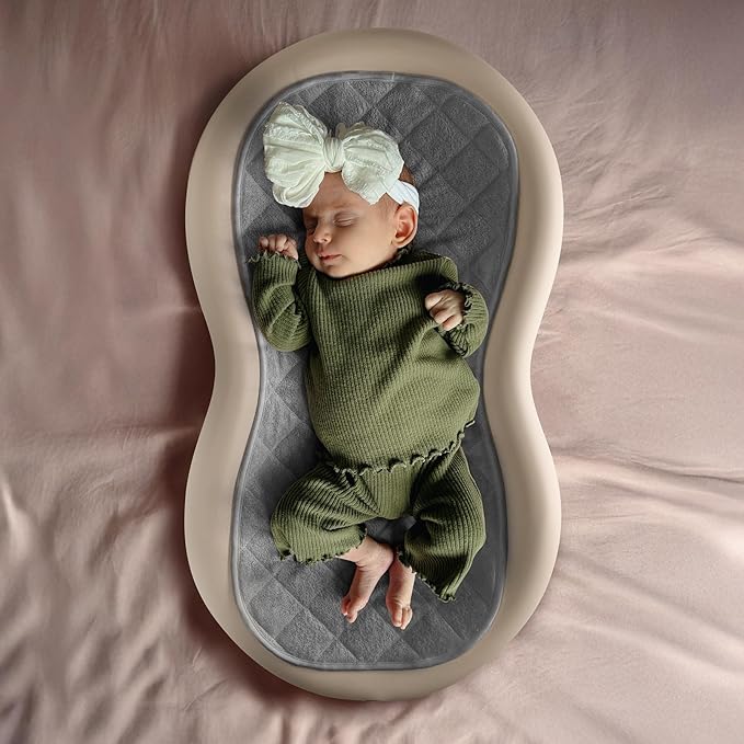 Changing Pad Liner Waterproof 3 Pack Quilted Thicker, Fits for Peanut Shape Changing Pad, Soft Viscose Terry Surface, Non-Slip Design Reusable Pad Liners Machine Washable, Gray