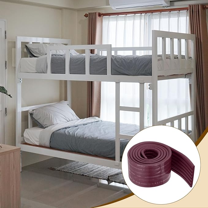 uxcell Bunk Bed Ladder Pad, 6.5ft NBR Self-Adhesive Corner Edge Protector Soft Furniture Corner Guard for Ladder Table Desk Edge, Dark Brown