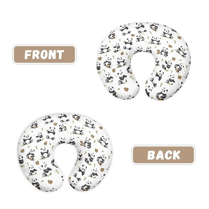 Panda Breast Feeding Pillow Covers Soft Breathable Nursing Pillow Support Cover with Hidden Zipper Comfortable Nursing Pillowcase for Wife New Moms Valentine's Gift