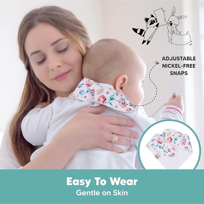 KeaBabies 10-Pack Organic Baby Bandana Bibs for Girls - Super Absorbent Triangle Baby Bibs for Drooling and Teething Infant, 100% Cotton Extra Soft for Newborn, Infant 0-36 Months (Tea Party)