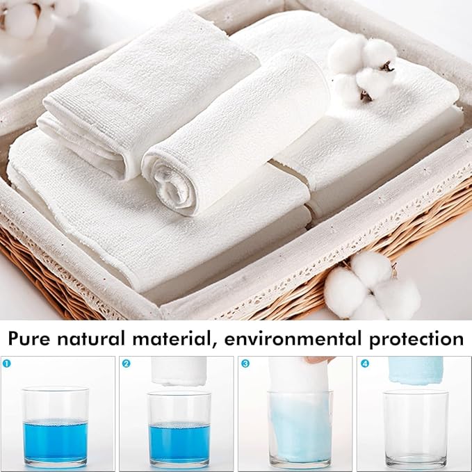6 Pack Rayon Microfiber Inserts Liners for Adults Cloth Diapers for Incontinence Care, 4-Layer Washable Reusable Large Absorbent (White-Large)