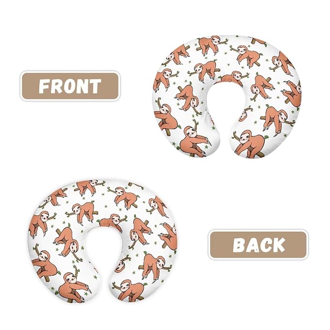 Forchrinse Sloth Nursing Pillow Cover Soft Stretch Breastfeeding Pillow Slipcover Cartoon for Baby Boys and Girls