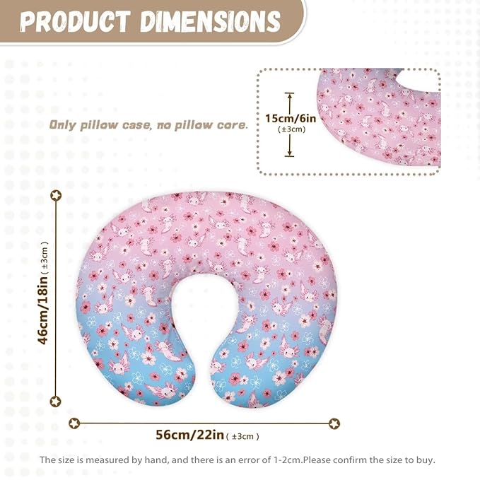 Salamander Flower Baby Breastfeeding Pillow Cover Nursing Cover for Newborn Girls Boys Super Soft and Comfortable for Home, 2 Packs
