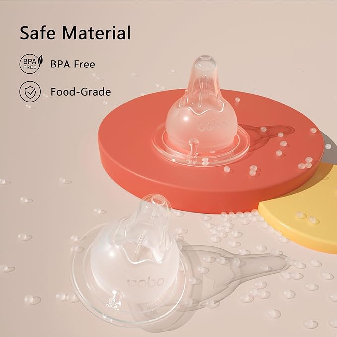 YOHKOH Natural Glass Baby Bottle with Level 1 Slow Flow Nipple, Newborn Anti-Colic Baby Bottles, Wide Neck Mushroom Baby Glass Bottle (Yellow, (5.4oz (Pack of 4))