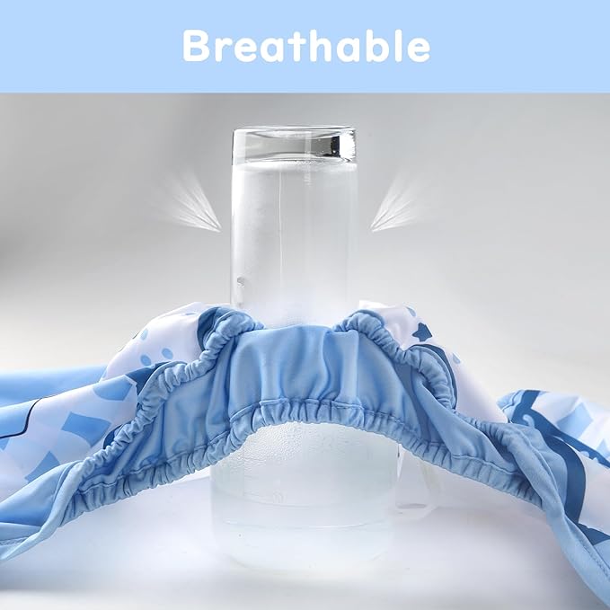 Littleforbig Washable Adjustable Reusable Waterproof Cloth Adult Diaper Wrap Cover- Little Blue S
