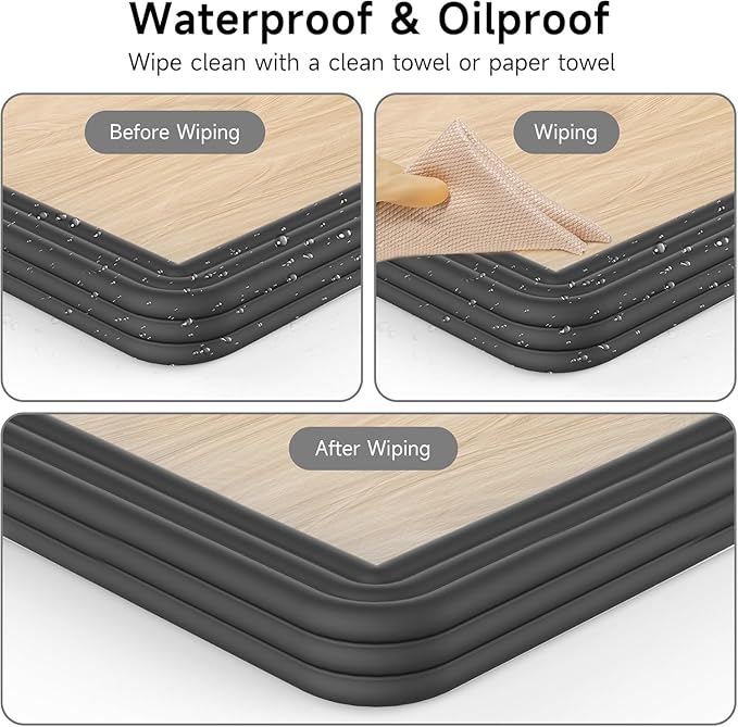 Baby Proofing 6.5ft Extra-Wide Edge Protectors for Baby with 3M Strong Adhesive Double Sided Tape, Sharp Edge & Corner Safety Guards Furniture Bumper for Table, Furniture, Fireplace, Black