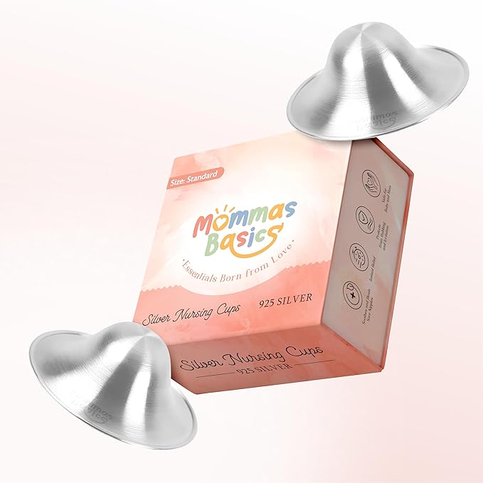 925 Silver Nipple Cups | Nipple Covers for Breastfeeding, Nursing Cup & Nipple Shields for Breastfeeding Newborn | Silver Cups, Breast Shield & Breastfeeding Essentials